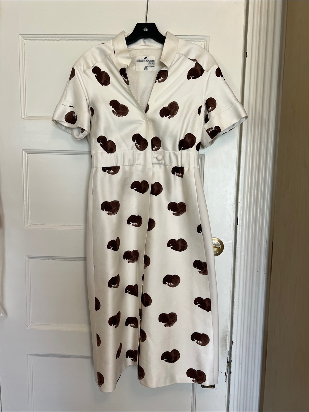 Incredible collectible Courreges dress with really nice fabric from 1974